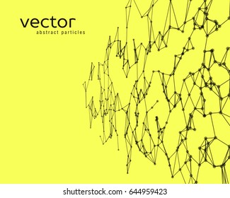 Vector futuristic background with black abstract particles.