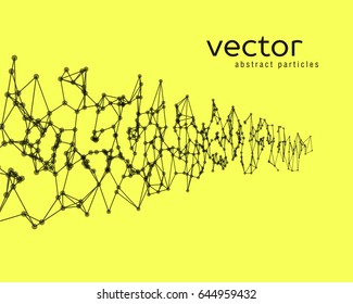Vector futuristic background with black abstract particles.