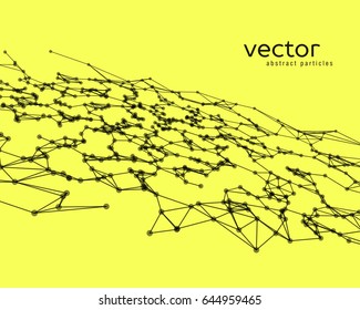 Vector futuristic background with black abstract particles.