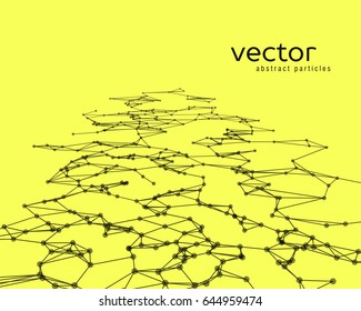 Vector futuristic background with black abstract particles.