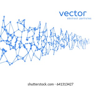 Vector futuristic background with blue abstract particles.