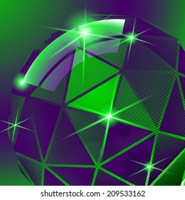 Vector futuristic background with effect sparkling textured sphere.