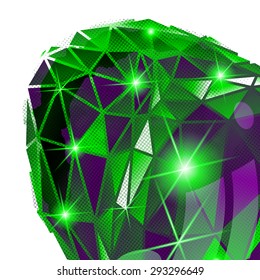 Vector futuristic background with effect, sparkling textured deformed figure.