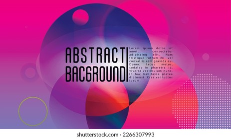 Vector Futuristic Background with Gradient Mesh Holographic Circles. Future Minimal Web Design with Abstract Composition. Dynamic Style for your Business Brochure.