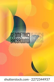 Vector Futuristic Background with Gradient Mesh Holographic Circles. Bright Geometric Page Design with Lines, Dots, Round Shapes. Memphis Print for your Business Layout.