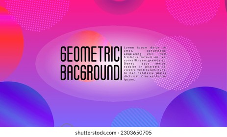 Vector Futuristic Background with Gradient Mesh Holographic Circles. Bright Geometric Page Design with Lines, Dots, Round Shapes. Simple Style for your Business Poster.