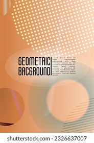 Vector Futuristic Background with Gradient Mesh Holographic Circles. Bright Geometric Page Design with Lines, Dots, Round Shapes. Dynamic Style for your Business Brochure.