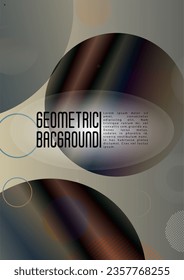Vector Futuristic Background with Gradient Mesh Holographic Circles. Hipster Graphic Template Design with Lines, Dots, Round Shapes. Memphis Print for your Business Layout.