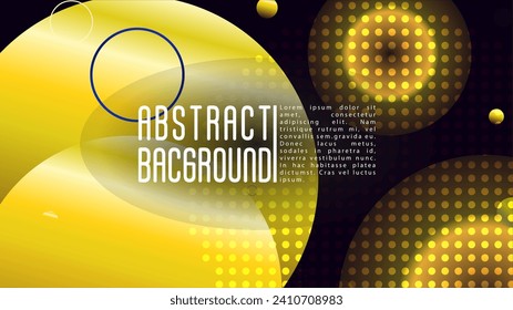 Vector Futuristic Background with Gradient Mesh Holographic Circles. Hipster Graphic Template Design with Lines, Dots, Round Shapes. Memphis Print for your Business Layout.