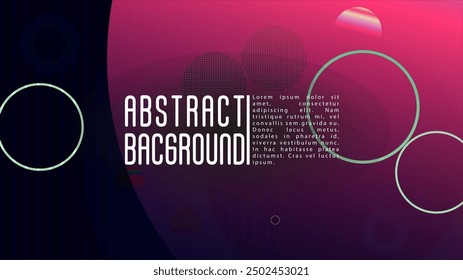 Vector Futuristic Background with Gradient Mesh Holographic Circles. Bright Geometric Page Design with Lines, Dots, Round Shapes. Innovation Style for your Business Cover.