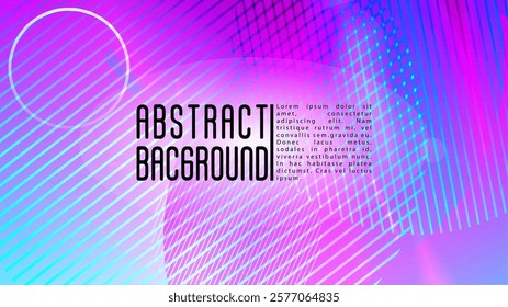 Vector Futuristic Background with Gradient Mesh Holographic Circles. Future Minimal Web Design with Abstract Composition. Memphis Print for your Business Layout.
