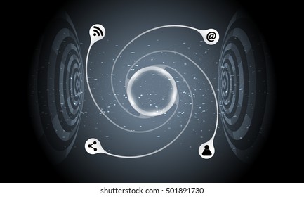 Vector futuristic background with info graphic