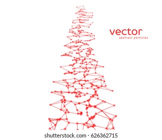 Vector futuristic background with red abstract particles.