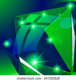 Vector futuristic background with shine effect, sparkling textured deformed figure.