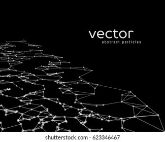 Vector futuristic background with white abstract particles.