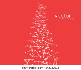 Vector futuristic background with white abstract particles.