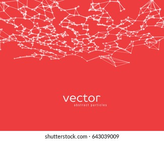 Vector futuristic background with white abstract particles.