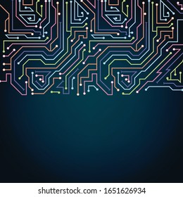 Vector futuristic circuit board , Electronic motherboard , Communication and engineering concept