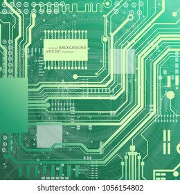 Vector futuristic circuit board illustration. Abstract technology. Microchip background.