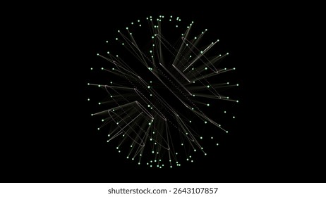 Vetor cores futuristas esfera de partículas e linhas. Big Data de conexão de rede. Resumo da tecnologia.