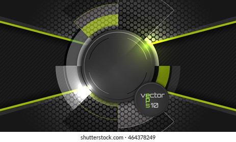 Vector futuristic dark background with a circular pattern, light and place for text.
