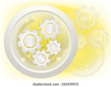 VECTOR Futuristic Design: 3D Cogwheel perfect as background and/or info-graphics