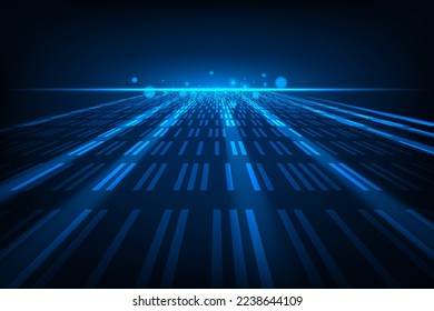 Vector futuristic digital floor hi tech technology perspective background.