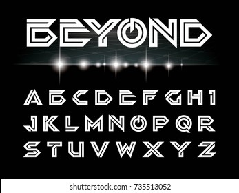 Vector of Futuristic font and alphabet, Letters set for sci-fi, military,