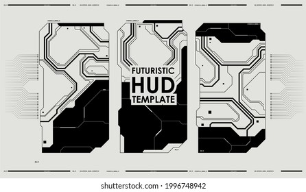 Marco Futurista vectorial. Títulos de llamadas. Hologramas de ciencia ficción. Elemento de interfaz HUD de bloque de marcos. Enciende la pantalla para videojuegos, aplicaciones, películas. Hologramas de ciencia ficción.