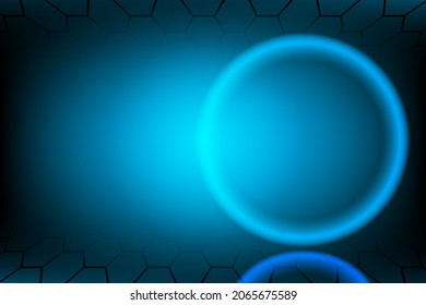 Vector of Futuristic global technology vector dark background social template. Abstract blank space background with light redial circle.