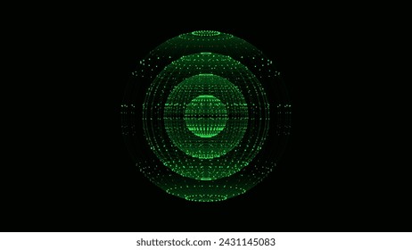 Vector futurista esfera verde de partículas y líneas. Big data de conexión de red. Resumen de la tecnología.