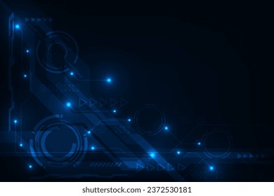 Vector futuristic hi-tech technology modern with blue light background.