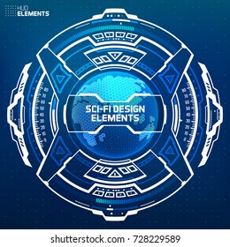 Vector Futuristic HUD User Interface Elements