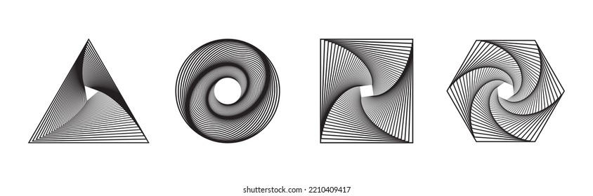 Vector futuristic mesh collection. Wavy geometric shapes of cyberspace. Vector illustration