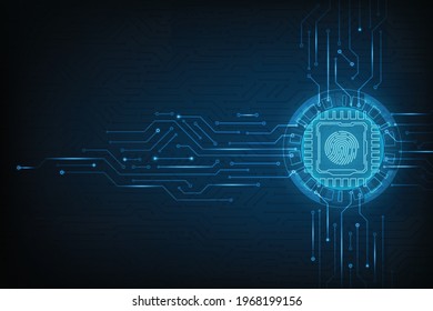 Vector futuristic microchip CPU hign preformance concept. Technology abstract background.
