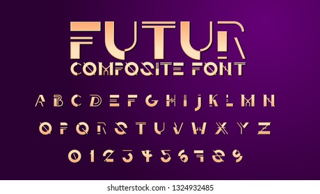 vector futuristic modern set of letters. the whole alphabet in the style of the future