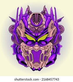 Vector de la ilustración futurista de la cabeza de un robot
