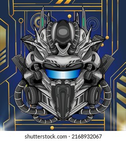 Vektorgrafik von futuristischen Robotern