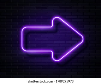 Vector Futuristic Sci Fi Modern Neon Violet Glowing Arrow