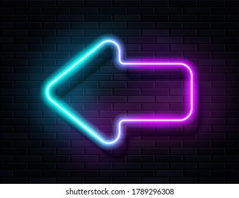 Vector Futuristic Sci Fi Modern Neon Violet Blue Gradient Glowing Arrow	