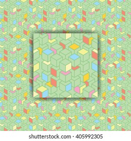 Vector futuristic seamless pattern with color cubes