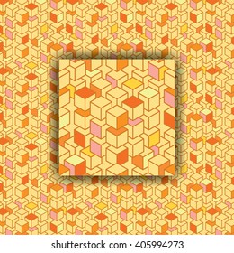 Vector futuristic seamless pattern with color cubes