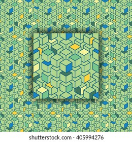 Vector futuristic seamless pattern with color cubes