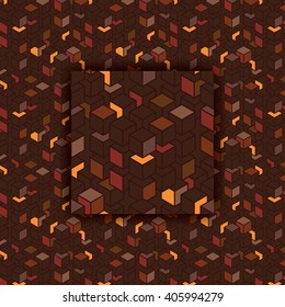 Vector futuristic seamless pattern with color cubes