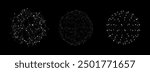 Vector futuristic set black sphere of particles and lines. Network connection big data. Abstract technology background.