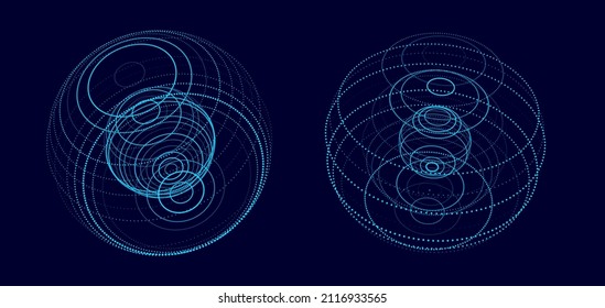 Esfera blanca de partículas vectorial futurista. Grandes datos de conexión de red. Resumen de los antecedentes tecnológicos.
