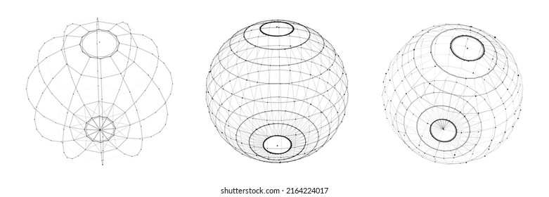 Esfera blanca de partículas vectorial futurista. Grandes datos de conexión de red. Resumen de los antecedentes tecnológicos.