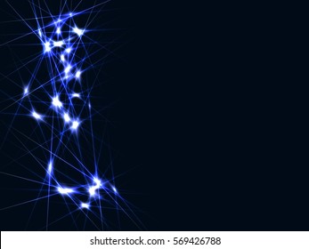 Vector futuristic technological or science abstract background. Glowing lines tracing Lights, lighting effects. High tech illustration concept.