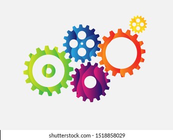 Vector futuristic technology, 3d  gear wheel . Illustration hi-tech, engineering, digital telecoms concept. With space for content, web- template, business tech presentation