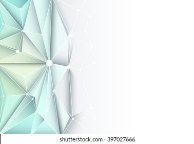 Vector futuristic technology Abstract 3D Geometric, Polygonal, Triangle pattern in molecule structure shape with blue color background for technology business card, template, network and web design